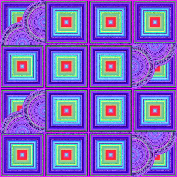 Píxel Desenfoque Patrón Púrpura Sin Costuras Con Círculos Cuadrados — Foto de Stock