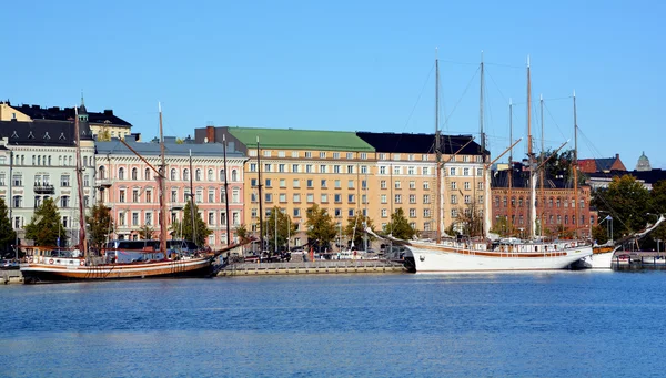 Casas Pohjoisranta construidas en diferentes estilos arquitectónicos — Foto de Stock