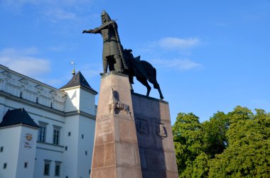 VILNIUS LITHUANIA SEPTEMBER 14 2015: Sculpture of Grand Duke Gediminas with Horse. Gediminas, also known as Hedzimin (1275 1341), was Grand Duke of Lithuania from 1315 or 1316