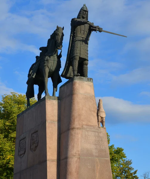 Vilnius Litauen September 2015 Skulptur Des Großfürsten Gediminas Mit Pferd — Stockfoto