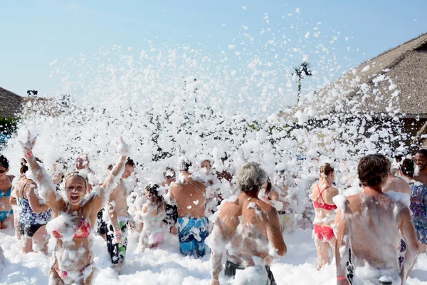 Young People Foam Party — Stock Photo, Image