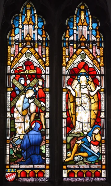 Montreal Kanada 2016 Stained Gals Window Christ Church Cathedral Anglican — Stock Fotó