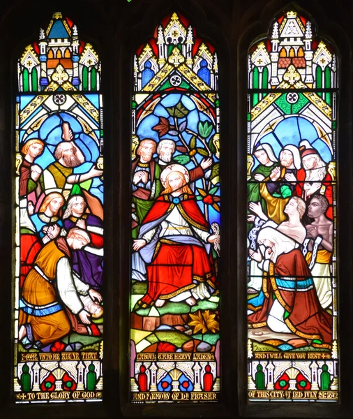 Montreal Canada August 2015 Stained Gals Window Christ Church Cathedral — Stock Photo, Image