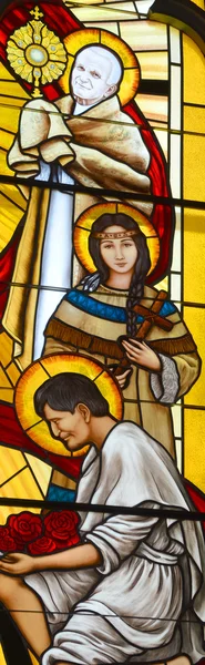 Vancouver Canada June 2015 Stained Glass Window Metropolitan Cathedral Our — 스톡 사진