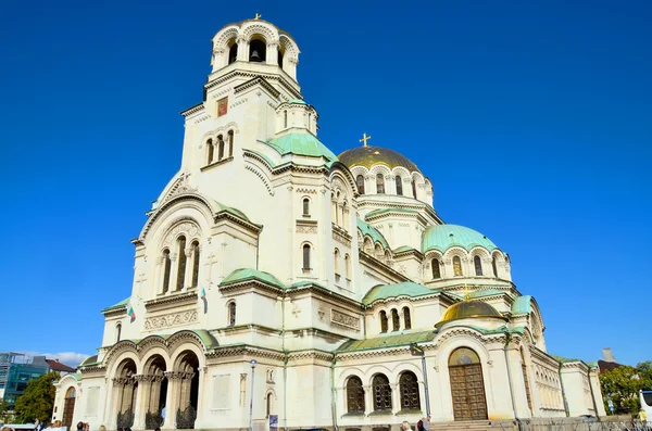 Sofía Bulgaria Julio 2014 Catedral Ortodoxa Alexander Nevsky Puesta Sol — Foto de Stock