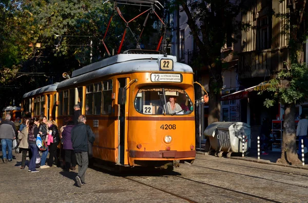 Sofia Bulgária Sept Tranway Cena Rua Centro Cidade Sófia Capital — Fotografia de Stock