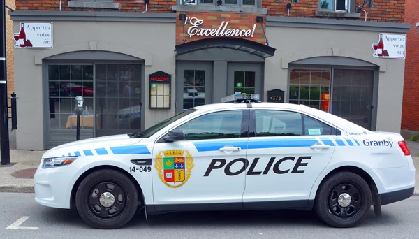 GRANBY QUEBEC CANADA JULY 18 2015: Granby police car. Granby is a town in southwestern Quebec, located east of Montreal.  Granby is the seat of La Haute-Yamaska Regional County Municipality.