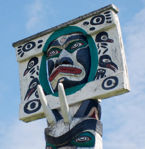 Duncan Canada Junho 2015 Totem Pole Slogan Turístico Duncan Cidade — Fotografia de Stock