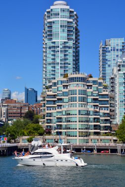 Vancouver Bc Canada 27 Haziran 2015: Vancouver 'ın merkezindeki Vancouver şehri. Ticari, ticari, kültürel, finans, hükümet ve eğlence merkezidir.