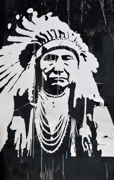 Montreal Canada Juli Street Art Montreal Indian Chief Montreal Ist — Stockfoto