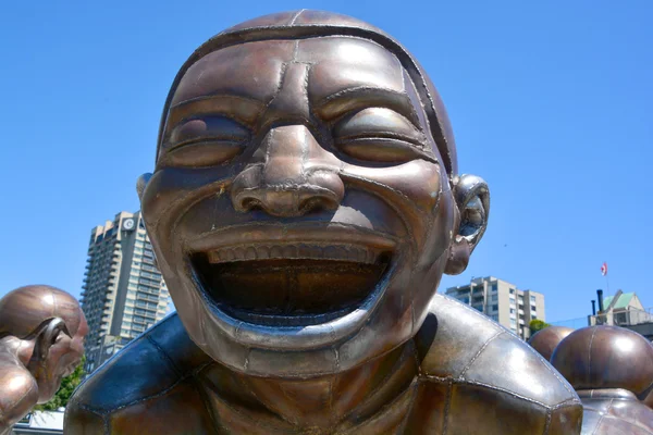 Vancouver Canada Juni 2015 Doolhof Ing Laughter Een Bronzen Sculptuur — Stockfoto
