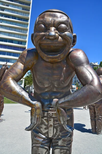 Vancouver Canada Juni 2015 Doolhof Ing Laughter Een Bronzen Sculptuur — Stockfoto