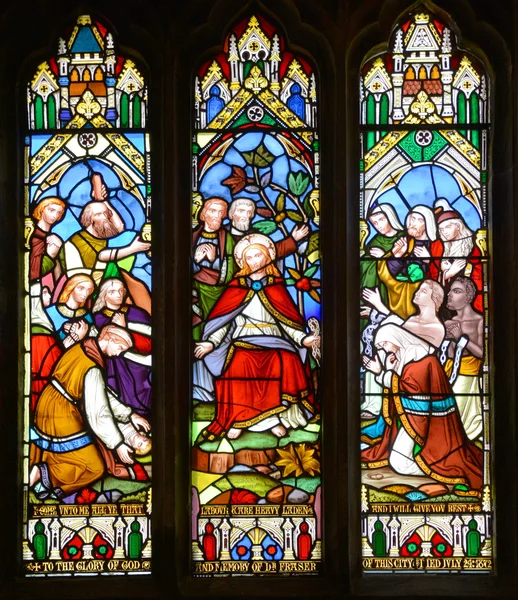 Montreal Canada August 2015 Stained Gals Window Christ Church Cathedral — Stock Photo, Image