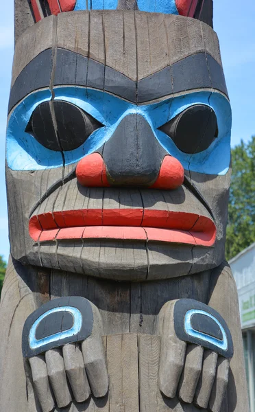 Duncan Canada Červen 2015 Totem Pole Duncanově Sloganu Cestovního Ruchu — Stock fotografie