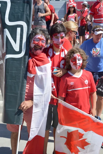 Βανκούβερ Καναδάς Ιουνίου 2015 Canadian Fans Arrive Place Stadium Fifa — Φωτογραφία Αρχείου