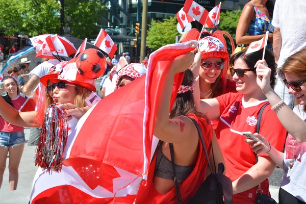 Vancouver Canada Junho 2015 Fãs Canadenses Chegam Estádio Place Para — Fotografia de Stock