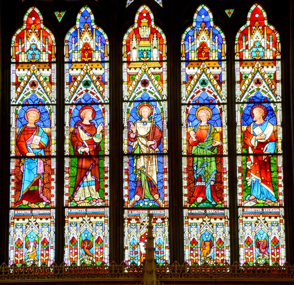 Montreal Canada August 2015 Stained Glass Window Christ Church Cathedral — Stock Photo, Image