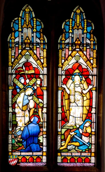 Montreal Kanada Augusztus 2015 Stained Glass Window Christ Church Cathedral — Stock Fotó