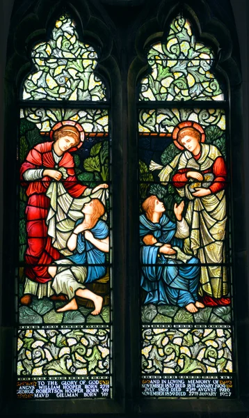 Montreal Kanada Július 2015 Stained Glass Window Christ Church Cathedral — Stock Fotó