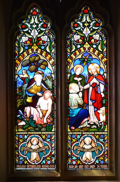 Montreal Kanada Július 2015 Stained Glass Window Christ Church Cathedral — Stock Fotó