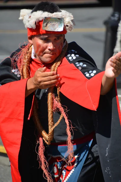 Vitória Canada Junho 2015 Índios Nativos Traje Tradicional Primeiras Nações — Fotografia de Stock