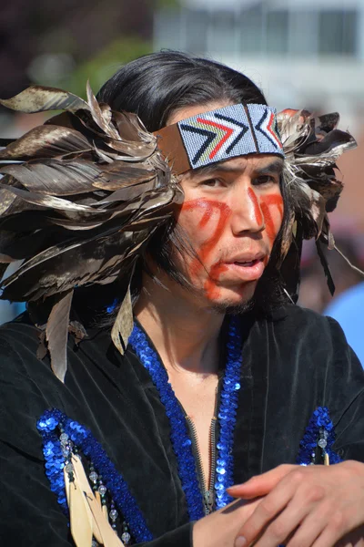Vitória Canada Junho 2015 Índio Nativo Traje Tradicional Primeiras Nações — Fotografia de Stock