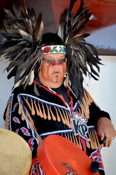 Vitória Canada Junho 2015 Índio Nativo Traje Tradicional Primeiras Nações — Fotografia de Stock