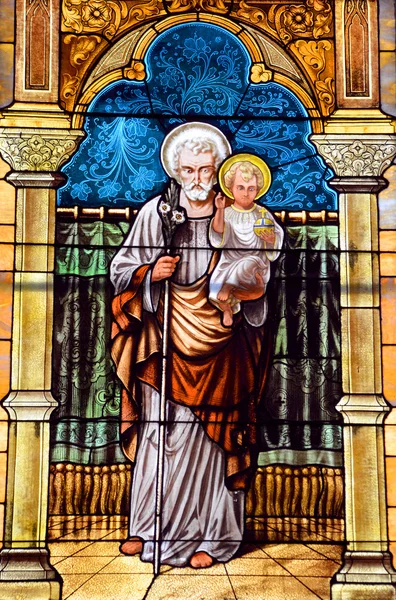 Victoria Canada June 2015 Stained Glass Window Andrew Presbyterian Church — 스톡 사진