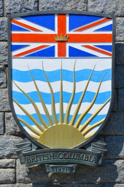 Victoria Bc Canada 22 Haziran 2015: Britanya Kolumbiyası veya B.C arması Kanada 'nın batı kıyısında bulunan bir ildir. British Columbia aynı zamanda Kuzeybatı Pasifik 'in bir parçasıdır. 