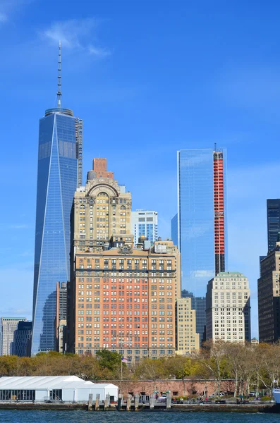 2013年10月24日 曼哈顿下城 曼哈顿下城是纽约商业和政府的主要中心 曼哈顿岛的最南端 — 图库照片