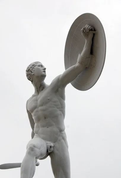 Berlin Deutschland Mai 2010 Statue Eines Griechischen Mannes Mit Schild — Stockfoto