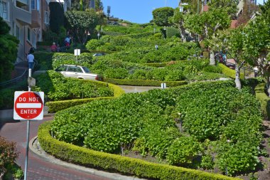 San Francisco Ca Usa 15 Nisan 2015 tarihinde San Francisco California 'nın doğu-batı caddesinde kurulmuştur. Sokak dünyanın en eğri caddesi olarak bilinir.