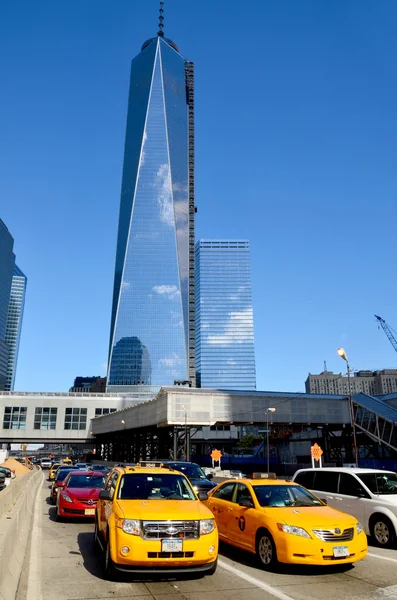 NEW YORK - OCTOBER 24: Lower mahattan and One World Trade Center or Freedom Tower on October 24, 2013 in New York City, New York.is the primary building of the new World Trade Center complex