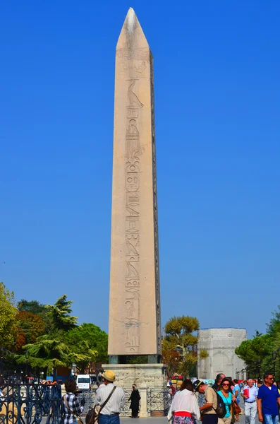 Istanbul Turkey September Obelisk Theodosius Egyptisk Obelisk Nära Blå Moskén — Stockfoto