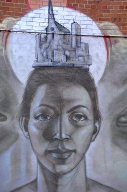 Montreal Canada Dec 02: Montreal sokak sanatı 2 Aralık 2014 tarihinde Montreal Kanada 'da. Montreal. Arka sokaklarda ve terk edilmiş alanlarda temiz hava ve sokak sanatı aramak için mükemmel bir yer..
