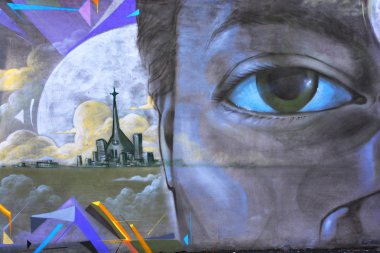 Montreal Canada Dec 02: Montreal sokak sanatı 2 Aralık 2014 tarihinde Montreal Kanada 'da. Montreal. Arka sokaklarda ve terk edilmiş alanlarda temiz hava ve sokak sanatı aramak için mükemmel bir yer..