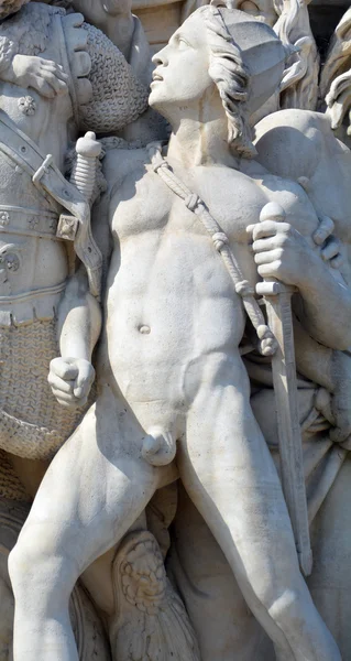 Paris Frankrike Oktober Detaljer Triumfbågen Etoile Båge Triomphe Monumentet Ritades — Stockfoto