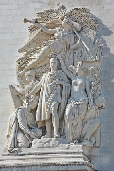 10月17日 法国巴黎 胜利拱门 Triumphal Arch Etoile 的细节 该纪念碑由Jean Chalgrin于1806年10月17日在法国巴黎设计 — 图库照片