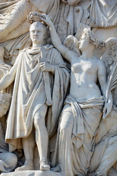 Париж Франция Октябрь Подробности Триумфальной Арки Этуаль Arc Triomphe Памятник — стоковое фото