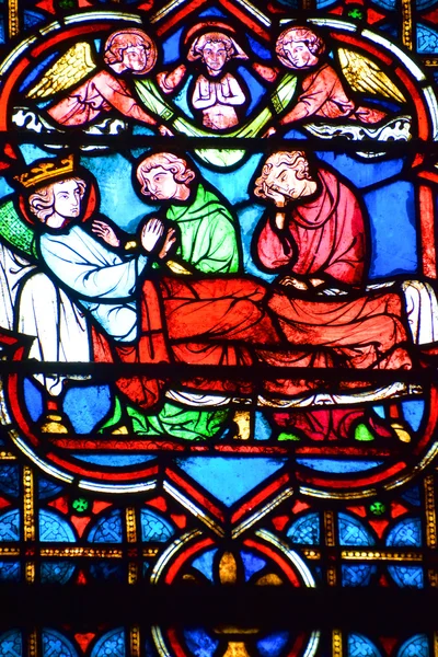 Paris France October Stained Glass Window Notre Dame Cathedral Paris — 스톡 사진