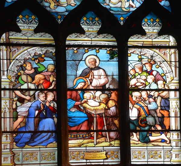 Paris France October Stained Glass Window Church Saint Severin Roman — 스톡 사진
