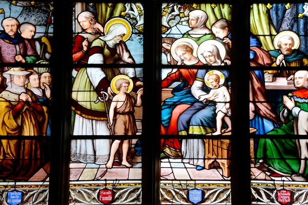 Párizs Franciaország Október Stained Glass Window Church Saint Severin Roman — Stock Fotó