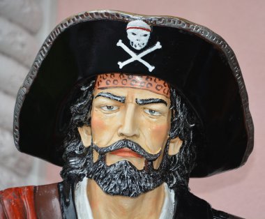 MYRTLE BEACH SOUTH CAROLINA JUNE 29 2016: Pirate statue in front Myrtle Beach store Broadway at the Beach, home to some of the most popular attractions in Myrtle Beach.