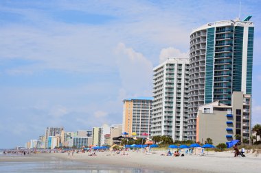 MYRTLE BEACH SOUTH CAROLINA JUNE 29 2016: Myrtle Beach is a coastal city on the east coast center of a large and continuous stretch of beach known as the Grand Strand in northeastern South Carolina.