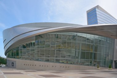 CHARLOTTE NORTH CAROLINA JUNE 20 2016: NASCAR Hall of Fame. Opened in 2010 it honors drivers who have shown exceptional skill at NASCAR driving, all-time great crew chiefs and owners.