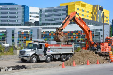MONTREAL CANADA AUGUST 18Under construction new, McGill University Health Centre (MUHC) and shriners hospital a network of teaching and community hospitals on august 18 2014 in Montreal, Quebec Canada
