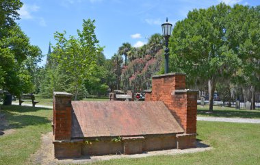 SAVANNAH GEORGIA USA JUNE 26 2016: Colonial Park Cemetery has been closed to interments since 1853 and is the oldest intact municipal cemetery in Savannah.