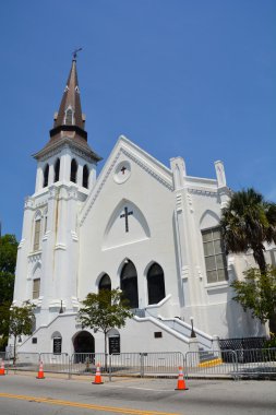 Charleston Sc Usa 06 26 16: Emanuel Afrika Metodist Episkopal Kilisesi, Charleston, Güney Amerika 'daki en eski Afrika piskoposluk kilisesi. 06 17 15, 9 kişi kilisede vurularak öldürüldü..