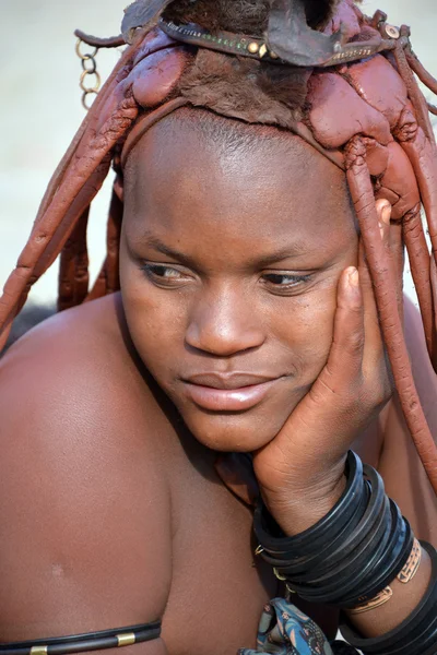 Swakopmund Namibia Ottobre 2014 Donna Non Identificata Della Tribù Himba — Foto Stock
