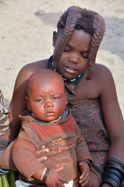 Swakopmund Namibie Října 2014 Neidentifikovaná Žena Dítě Kmene Himba Himba — Stock fotografie